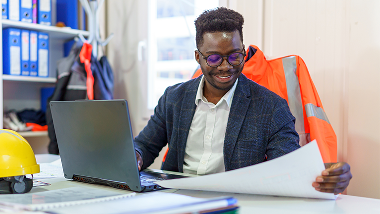 looking at building plans