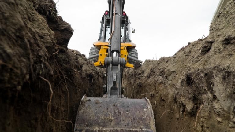 Construction equipment digging
