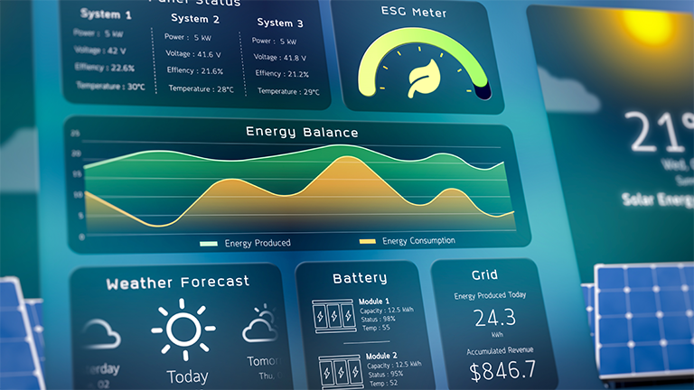Energy savings dashboard