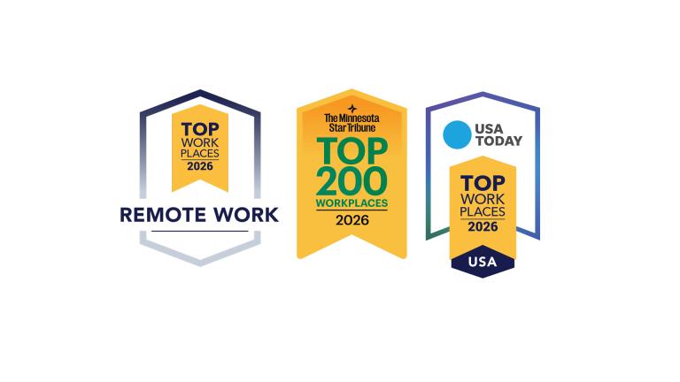 graphic highlighting Sourcewell's top workplace awards