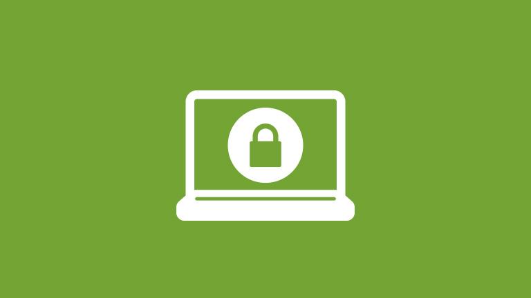 icon of a computer with a lock icon representing cyber liability protection