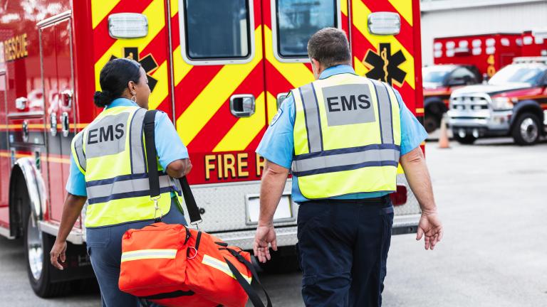 Emergancy vehicle with EMT workers