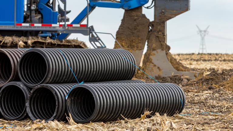 Drain pipes at construction site