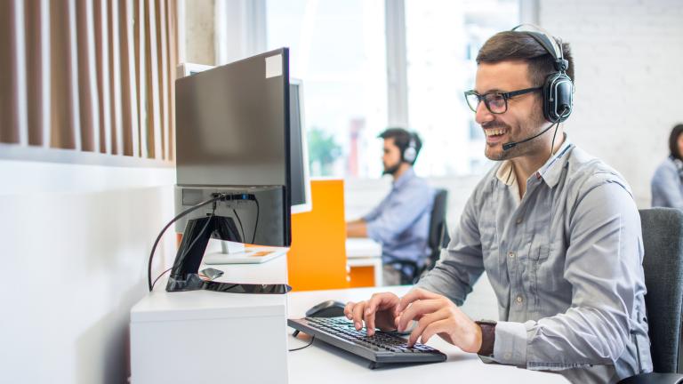 Worker at his desk