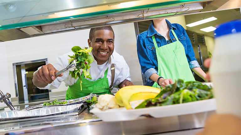 People serving lunch